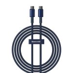 Kabel Baseus Tungsten Gold USB-C / USB-C 100W 2m - granatowy