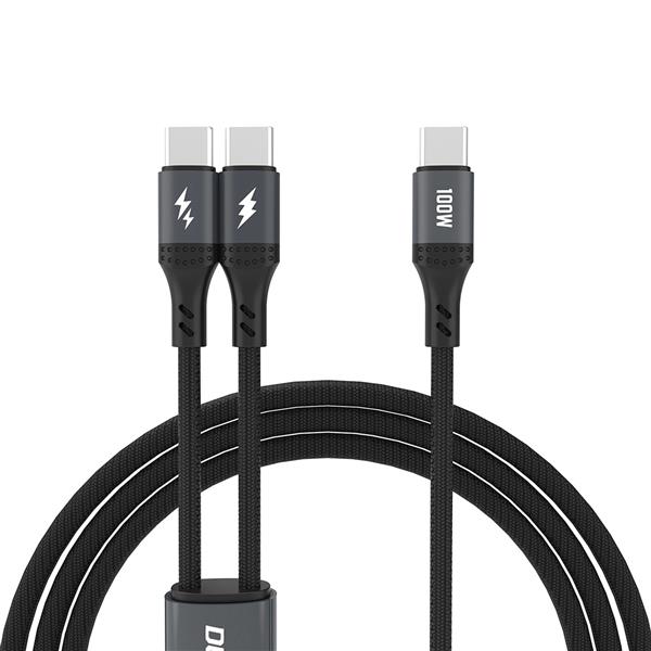 Kabel Dudao L3F 2w1 100W 1,2m 2 x USB-C - czarny