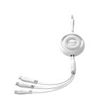 Kabel Joyroom Colorful Series S-A40 zwijany 3w1 USB-A - USB-C / Lightning / micro USB 1m - biały