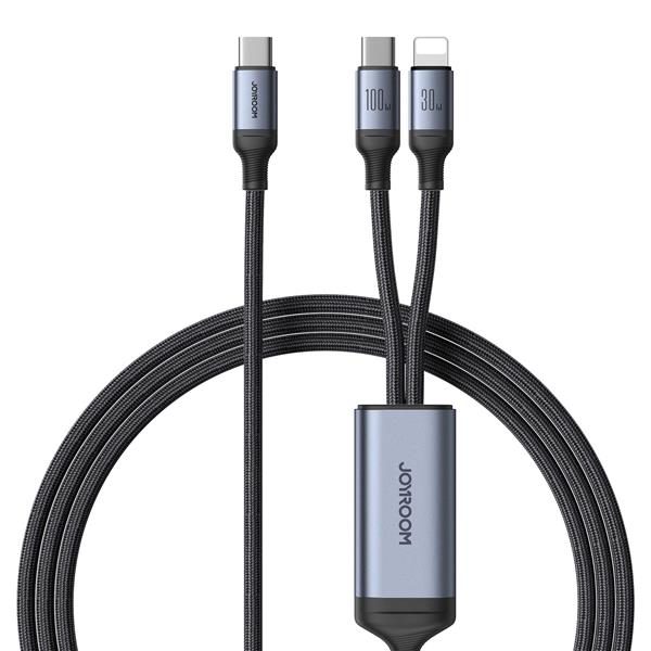 Kabel Joyroom Speedy Series S-A21 2w1 USB-C - USB-C / Lightning 100W 1.5m - czarny