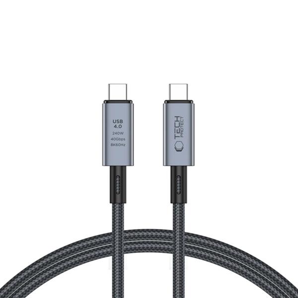 Kabel Tech-Protect UltraBoost Max USB-C 4.0 / USB-C 4.0 PD 240W 8K 40Gbps 1m - szary