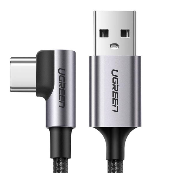 Kabel Ugreen US284 50941 USB-A (prosty) / USB-C (kątowy) 3A 1m - szary