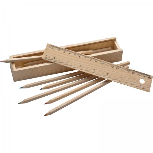 Kredki drewniane 8 kolorów - brązowy