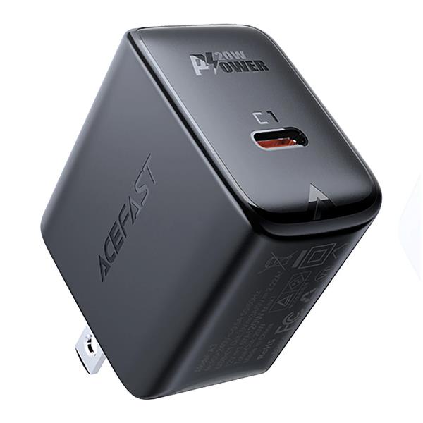 Ładowarka sieciowa Acefast A3 PD20W z USB-C z końcówką US - czarna