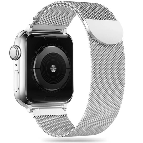 Pasek Tech-Protect MilaneseBand na Apple Watch 4 / 5 / 6 / 7 / 8 / 9 / SE / Ultra 1 / 2 (42/44/45/49 mm) - srebrny