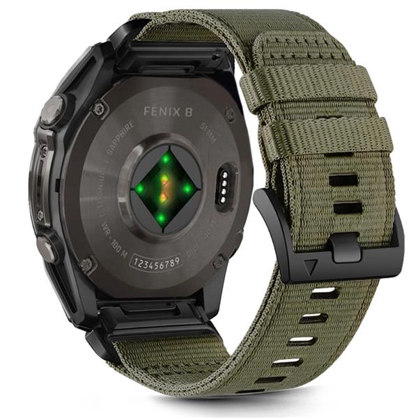 Pasek Tech-Protect Nylon na Garmin Fenix 5X / 5X PLUS / 6X / 6X PRO / 7X / 8 (51 mm) - zielone