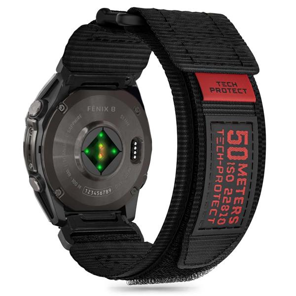 Pasek Tech-Protect Scout Pro na Garmin Fenix 5X / 5X PLUS / 6X / 6X Pro / 7X / 8 (51 MM) - czarny