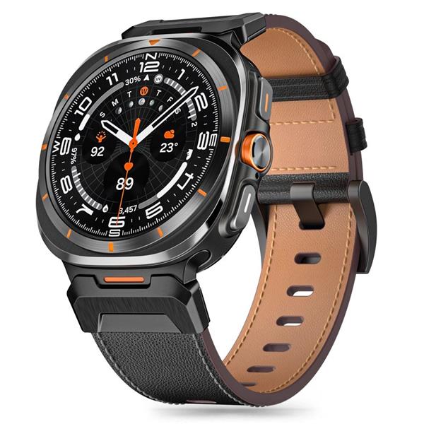 Pasek skórzany Tech-Protect Delta Pro do Samsung Galaxy Watch Ultra (47 mm) - czarny