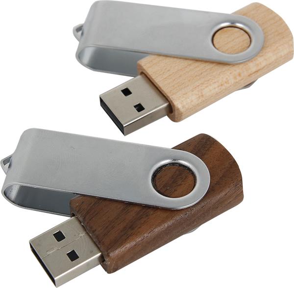 Pendrive z metalu i drewna 8GB 2.0 - wielokolorowy