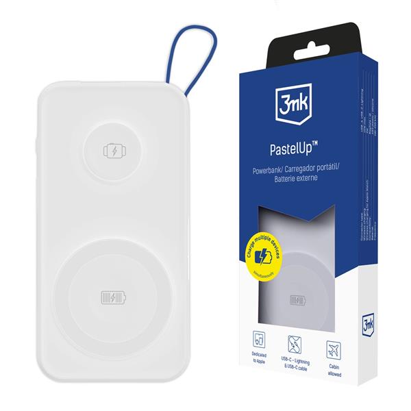 Powerbank 3mk PastelUp 10,000mAh 22.5W USB 1A1C - biały