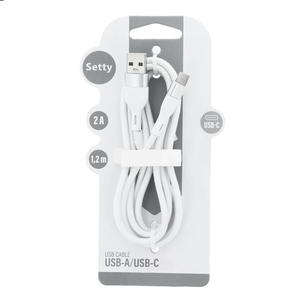 Setty kabel USB - USB-C 1,2 m 2A KSA-C-1.220 biały