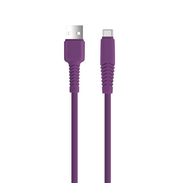 Setty kabel USB - USB-C 1,5 m 2,1A KSA-C-1.5219 fioletowy