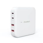 Szybka ładowarka sieciowa GaN Choetech PD8008 100W 2x USB-A / 2x USB-C - biała