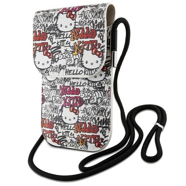 Torebka Hello Kitty Leather Tags Graffiti Cord - beżowa