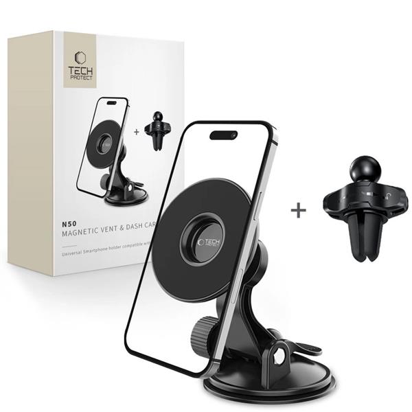 Uchwyt Tech-Protect N50 samochodowy magnetyczny na telefon MagSafe na kokpit / kratkę nawiewu - czarny