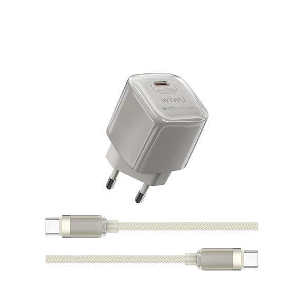 WIWU ładowarkaJello 30W GaN Charger Sets Wi-U017 C-C, EU Plug