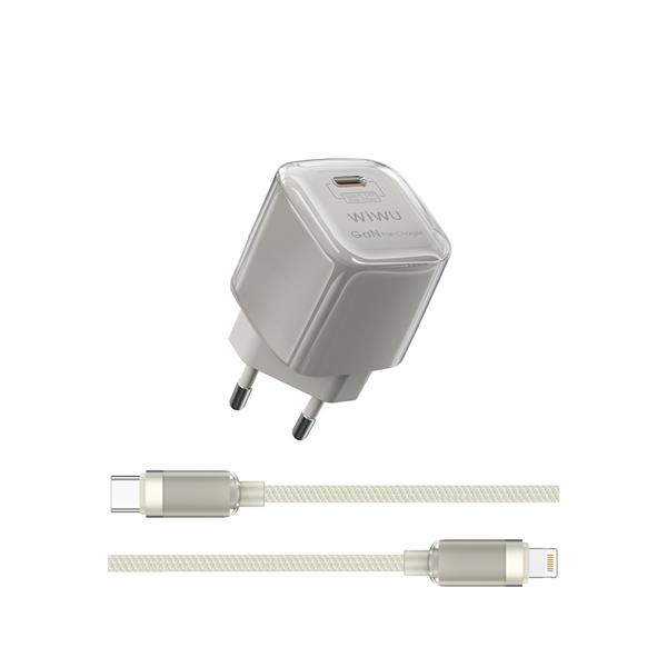 WIWU ładowarka Jello 20W GaN Charger Sets Wi-U016 C-L, EU Plug