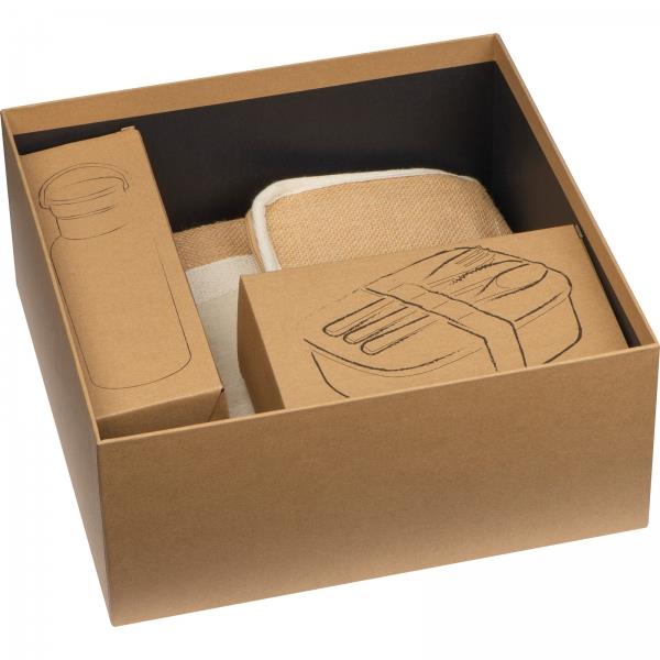 Zestaw lunch box, butelka 500 ml i torba termiczna - wielokolorowy