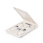 Kabel do ładowania i synchronizacji ze słomy pszenicznej, 3 adaptery w komplecie, stojak na telefon - V1358-00