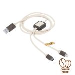 Kabel do ładowania z łusek kawowych i bawełny z recyklingu - V1343-16