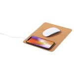 Korkowa podkładka pod mysz, ładowarka bezprzewodowa 5W, stojak na telefon - V0388-00