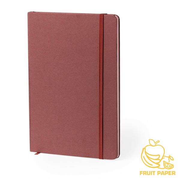 Notatnik A5 z kartonu z recyklingu i papieru z owoców - V2046-05