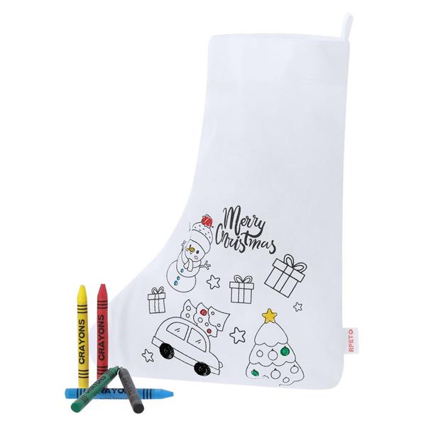 Skarpeta świąteczna do kolorowania, świąteczny wzór, kredki - VA236-02