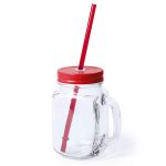 Słoik do picia 500 ml ze słomką - V8983-05