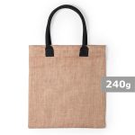 Torba z juty na zakupy, bawełniane uchwyty - V0533-03