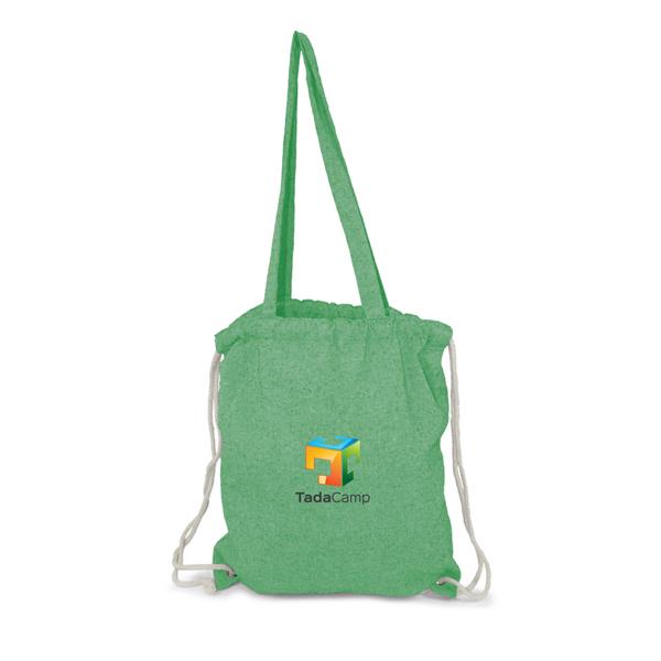 Worek ze sznurkiem i torba na zakupy z bawełny z recyklingu, 2 w 1 | Jamarion - V2149-06