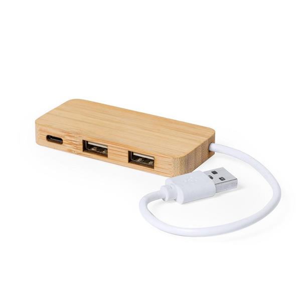 Bambusowy hub USB i USB-C - V0199-18