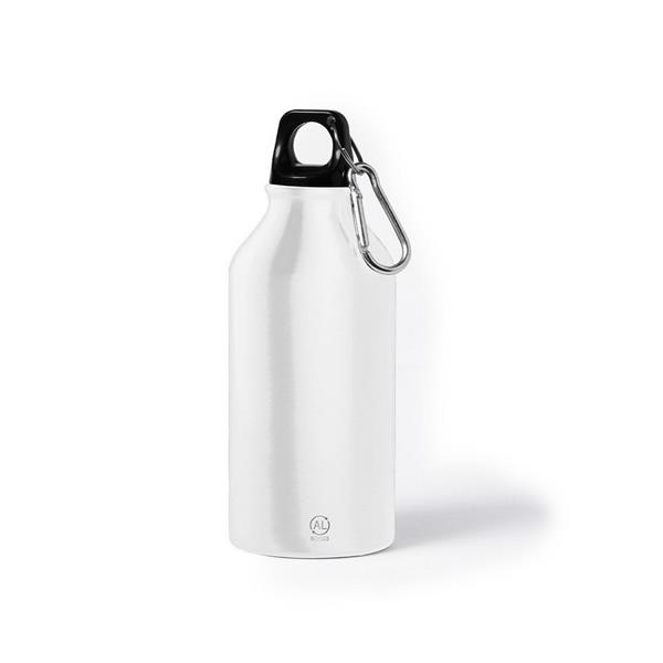 Butelka sportowa 400 ml z aluminium z recyklingu, z karabińczykiem - V1065-02