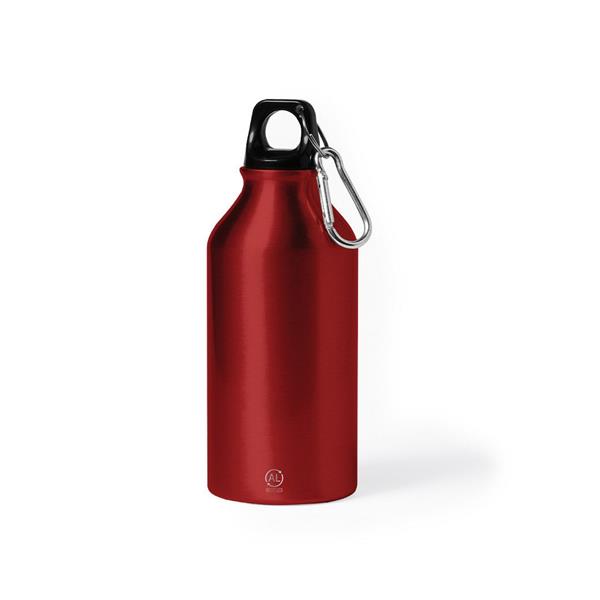 Butelka sportowa 400 ml z aluminium z recyklingu, z karabińczykiem - V1065-05