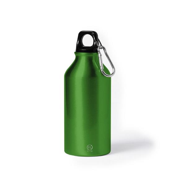 Butelka sportowa 400 ml z aluminium z recyklingu, z karabińczykiem - V1065-06