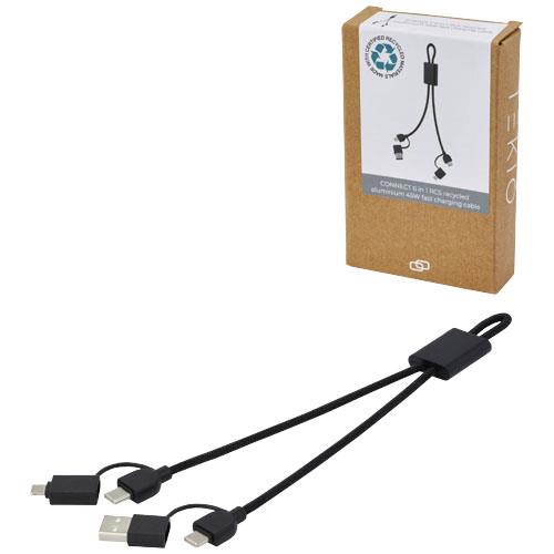 Connect kabel do szybkiego ładowania 6-w-1 o mocy 45 W z aluminium pochodzącego z recyklingu z certyfikatem RCS