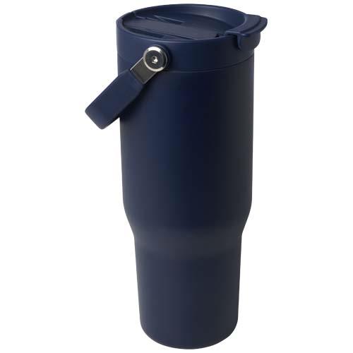 Kubek Bronx o pojemności 900 ml, z izolacją próżniową, wykonany ze recyklingowanej stali nierdzewnej z certyfikatem RCS i z miedzi, z wielofukncyjną zakrętką