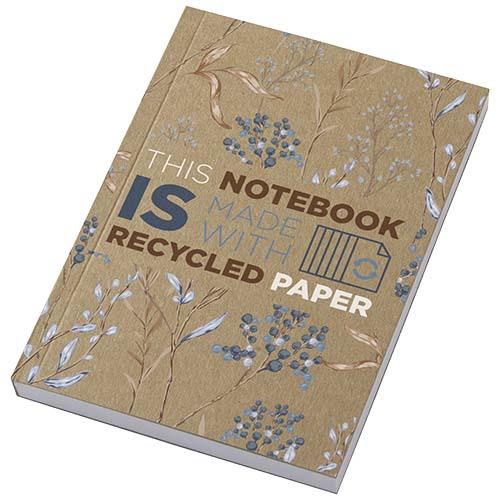 Notatnik A6 Novella Austen z miękką okładką z materiału z recyklingu, papier pakowy — 100 kartek