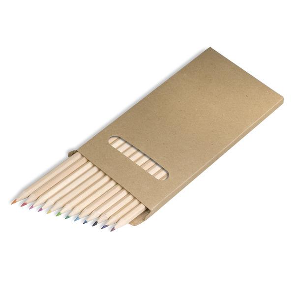 Zestaw 12 kredek o długości 18cm, ecru