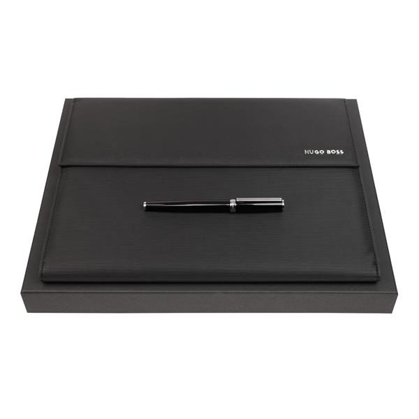 Zestaw upominkowy HUGO BOSS pióro wieczne i teczka A4 - HDF210A + HSN2542A