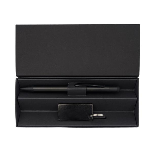 Zestaw upominkowy długopis i brelok Couple, czarny