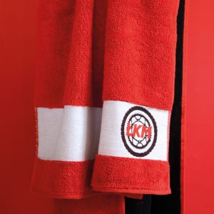 Ręcznik z logo w bordiurze ŁKM