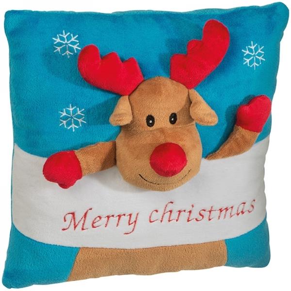 Świąteczna poduszka RUDOLSTADT - czerwono-niebieski