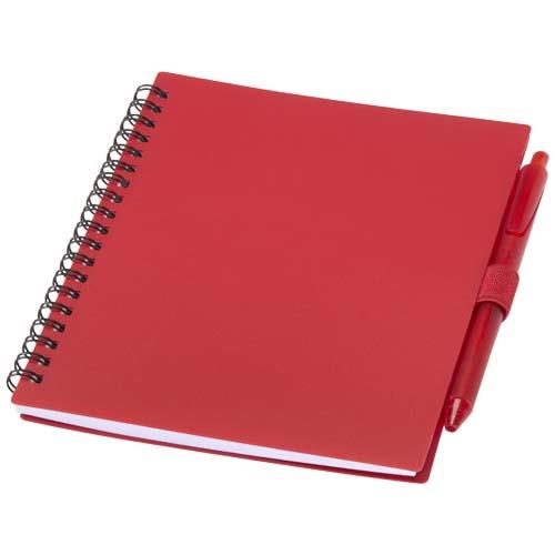 Niove zestaw notatnik w miękkiej okładce z tworzyw sztucznych pochodzących z recyklingu i długopis (niebieski tusz)