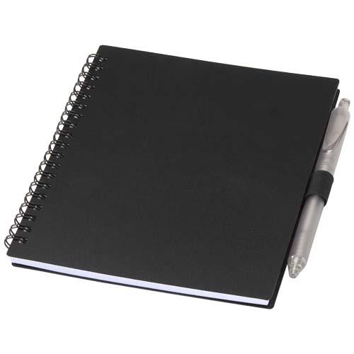 Niove zestaw notatnik w miękkiej okładce z tworzyw sztucznych pochodzących z recyklingu i długopis (niebieski tusz)