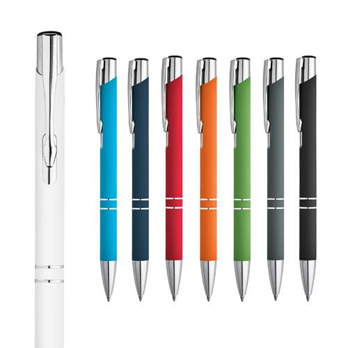 BETA SOFT. Aluminiowy długopis o gumowym wykończeniu