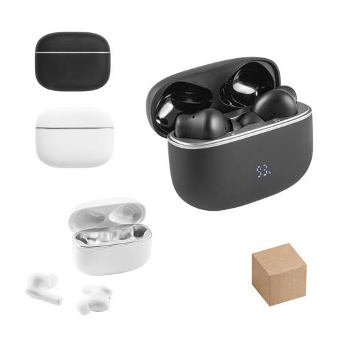 CAUBY. Bezprzewodowe słuchawki z ANC i 7 godzinami pracy baterii na ABS pochodzącego z recyklingu (100% rABS)