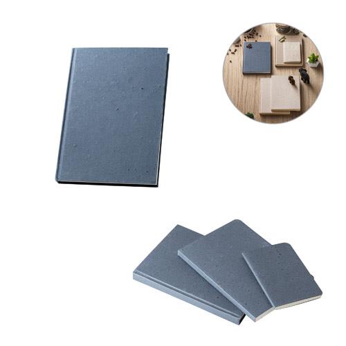 COFFEEPAD RIGID. Notatnik A5 z twardą okładką wykonany z odpadów z łusek kawy (65%)