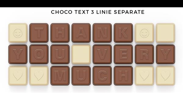 CZEKOLADOWE WIADOMOŚCI CHOCO TEXT 3 LINIE W KOPERCIE/3 LINIE W KOPERCIE SEPARATE
