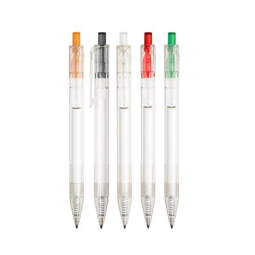 HARLAN. Długopis z rPET z kolorowym przyciskiem