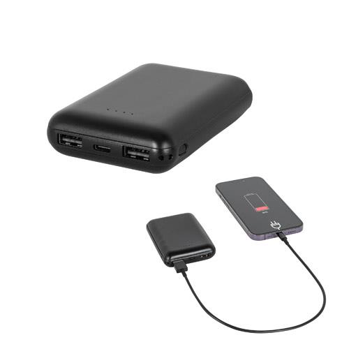 LEAKEY 8. Power bank 8.000 mAh w ABS pochodzącego z recyklingu (100% rABS)